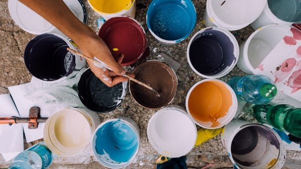 Painter, Paint Cans, Brush, Paintbrush