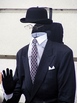 Invisible, Bowler, Suit, Hat, Glasses