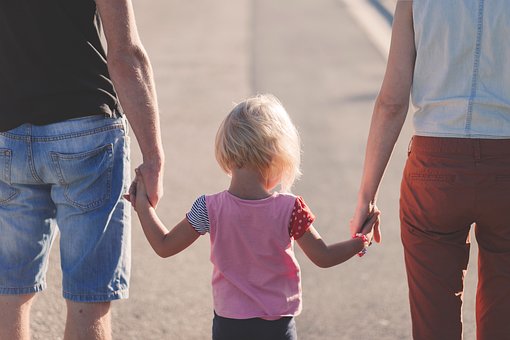 Affection, Beach, Parents, Child, Family