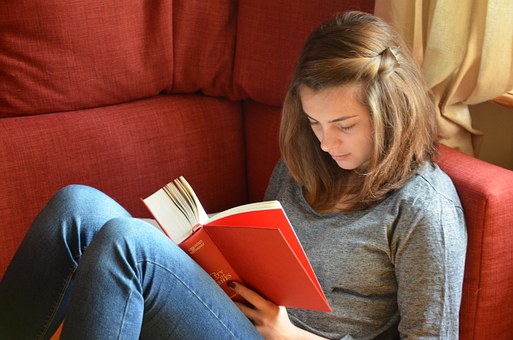 Read, Book, Girl, Study, Learn, Sofa