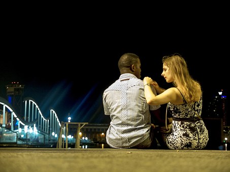 Barcelona, Night, Couple, Man, Woman
