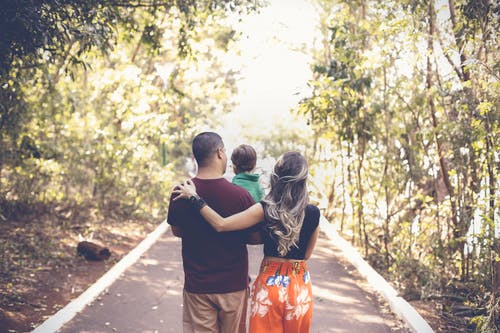 Photo of Family Walking on Park