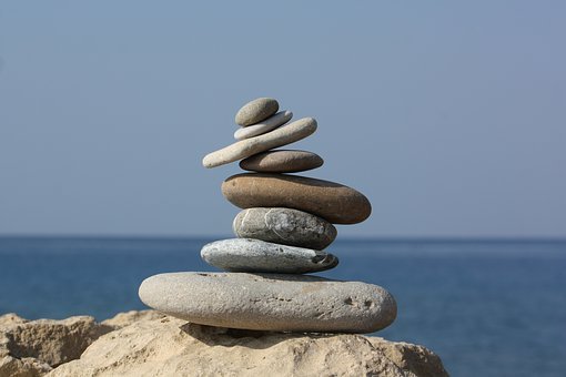 水, 石, 性质, 土耳其, 放松, 休息, 平衡, 鹅卵石, 海, 海洋