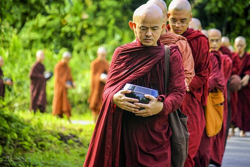 小乘佛教, 小乘和尚, 僧伽, 宗教, 和尚, Piṇḍapāta, 僧伽在行