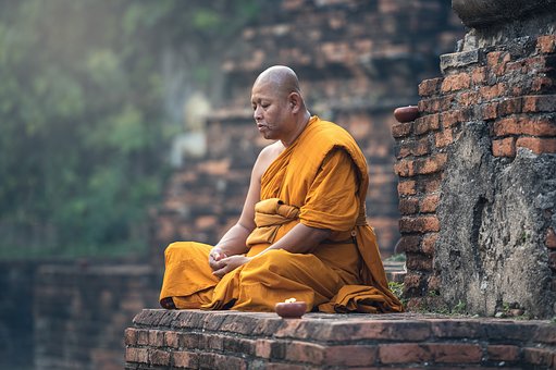 Buddhist, Monk, Sitting, Meditation, Zen